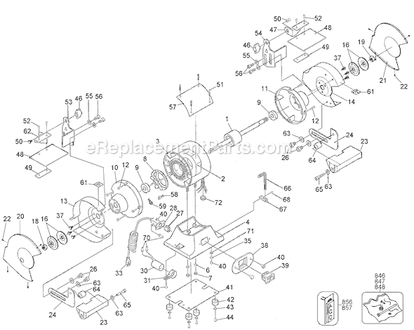 Page A Diagram and Parts List for 1766 Type 2 Black and Decker Bench Grinder